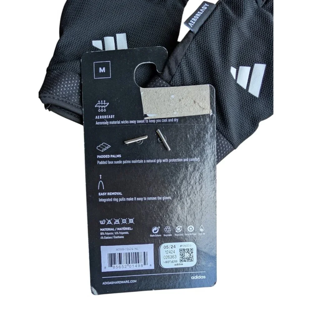 Adidas Half Finger Weightlifting Gloves Sizes S, M, L Gym Training Lifting NWT